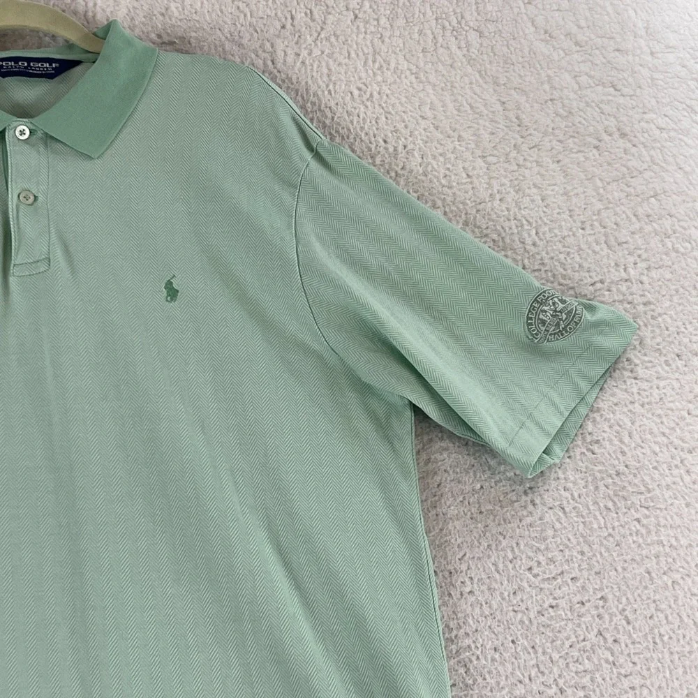 Ralph Lauren Golf Polo Shirt Mens Medium Green Short Sleeve 100%‎ Cotton Vintage